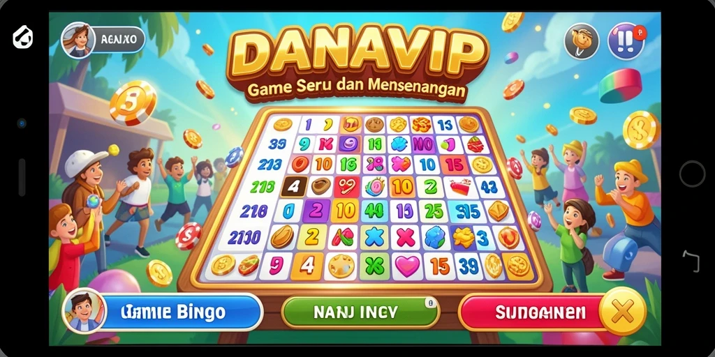 Tampilan gameplay Bingo di DANAVIP yang seru dan interaktif.