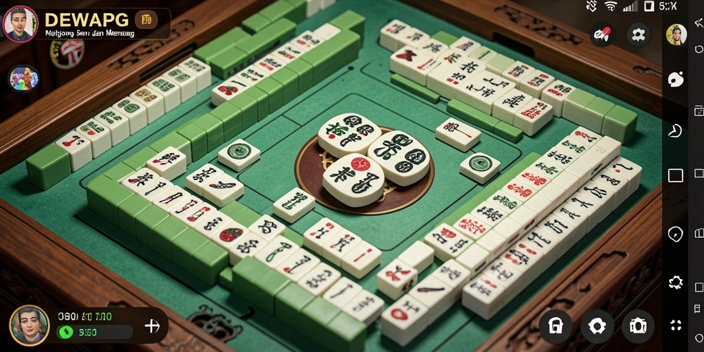 Screenshot DEWAPG menunjukkan gameplay seru Mahjong dengan grafis menarik.