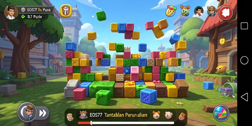 Tampilan gameplay seru dalam aplikasi Puzzle EOS77.