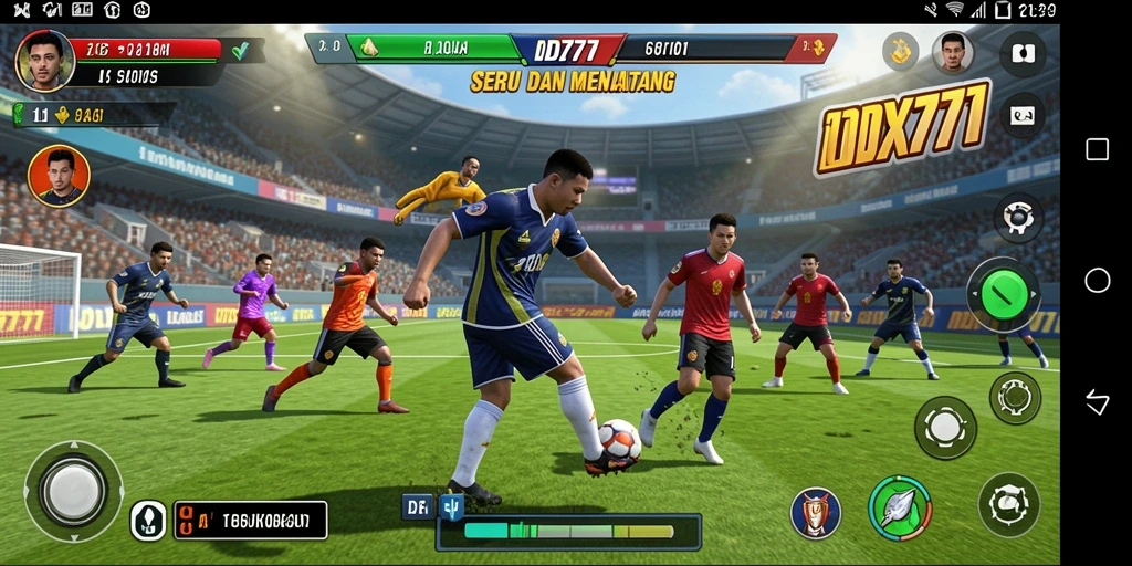 Tampilan gameplay seru dalam IDX777 yang menampilkan aksi olahraga.
