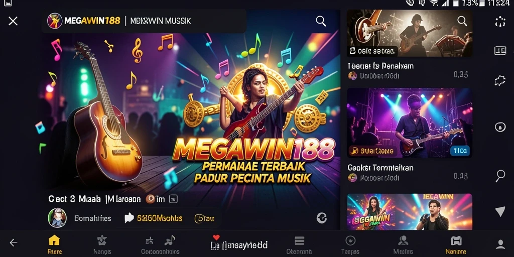 Tampilan gameplay interaktif di MEGAWIN188 dengan berbagai lagu menarik.