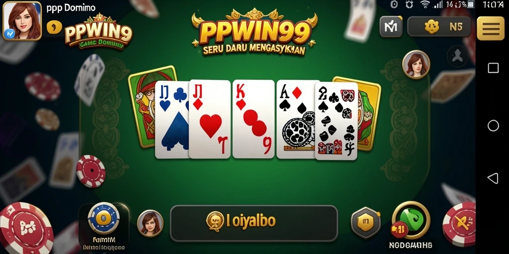 Tampilan gameplay seru dalam PPWIN99 saat bermain Domino.